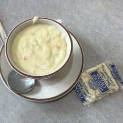 Cafe Olympic - Cream of chicken soup with rice.