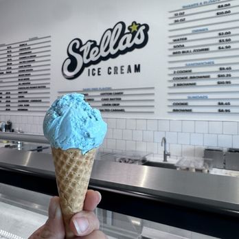 Stella's Ice Cream - Tiny cone with blue moon. So good! - Ice Cream & Frozen Yogurt Near Me - Gilbert, Arizona