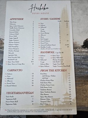 Menu photo 1 Hachiko Sushi House Phoenix, AZ