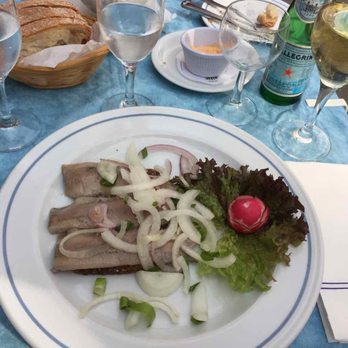 Fischhaus - Matjes with black bread...YUM - Seafood Near Me - Dusseldorf, NW
