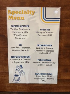 Menu photo 1 Atrium Coffee Belton, TX