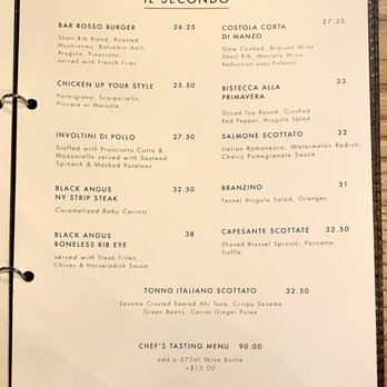 Bar Rosso - Menu: Il Secondo - Italian Near Me - Stamford, Connecticut
