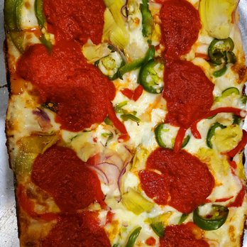Community Pie - Downtown - Sausage and Peppers Detroit style,  no meat option. - Pizza Near Me - Chattanooga, Tennessee