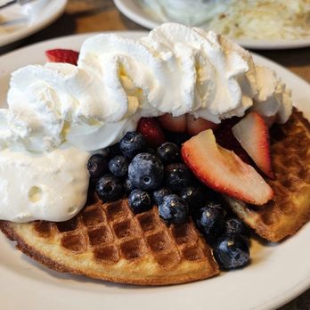 Saw Mill Cafe - Crispy thin Waffle w berries - Cafes Near Me - Mill Creek, Washington Saw Mill Cafe - Crispy thin Waffle w berries - Cafes Near Me - Mill Creek, Washington