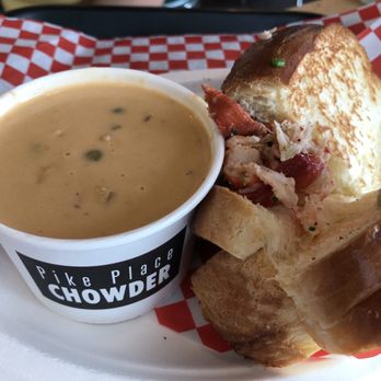 Pike Place Chowder - Pacific Place - Smoked Salmon Chowder & Maine-Style Lobster Roll Combo Meal - Seafood Near Me - Seattle, Washington Pike Place Chowder - Pacific Place - Smoked Salmon Chowder & Maine-Style Lobster Roll Combo Meal - Seafood Near Me - Seattle, Washington