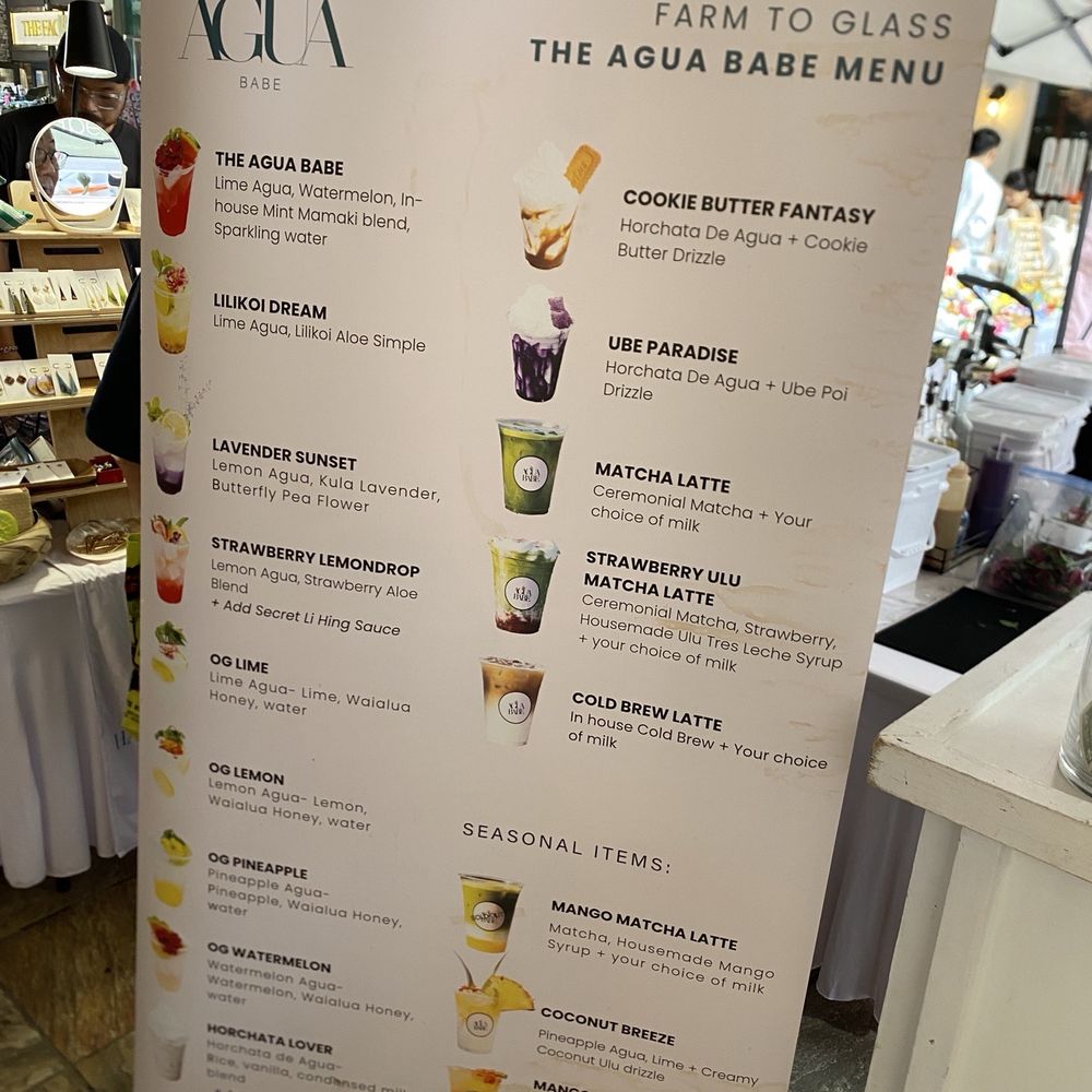 The Agua Babe - Menu - Food Stands Near Me