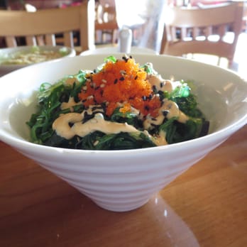 Sushi Itto - Seaweed salad - topped with spicy mayo, green onion, fish eggs (smelt roe), and black and white sesame seeds. - Sushi Bars Near Me - Atlanta, Georgia