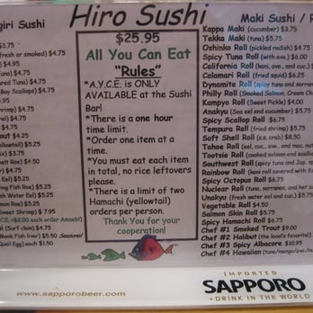 Hiro Sushi - Hiro's sushi menu: 9/2/07 - Japanese Near Me - Kings Beach, California Hiro Sushi - Hiro's sushi menu: 9/2/07 - Japanese Near Me - Kings Beach, California