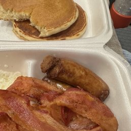 Pork Bacon and sausage with the Very hungry Owl Pork Bacon and sausage with the Very hungry Owl