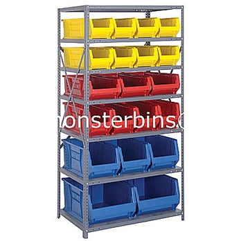 Monster Bins - Steel Shelving with Plastic Bins from Monster Bins - Office Equipment Near Me - Miami, Florida Monster Bins - Steel Shelving with Plastic Bins from Monster Bins - Office Equipment Near Me - Miami, Florida