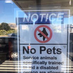 Chevron - It says that service animals are allowed