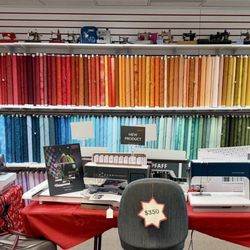 Claudson's Sew & Soak - Lots of machines and fabrics!