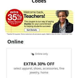 JCPenney - Teacher appreciation discount