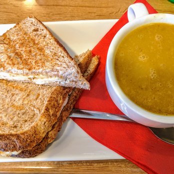 Bittersweet Cafe - Chicken and cheese sandwich (toasted) with vegetable soup - Salad Near Me - Castlegate, D