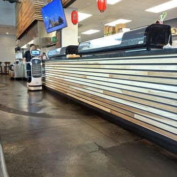 Hokkaido - Sushi Bar, with robotic food runner. - Sushi Bars Near Me - Columbia, Missouri