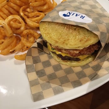 Rain Cafe - Ramen burger with curly fries. - Coffee & Tea Near Me - Seattle, Washington Rain Cafe - Ramen burger with curly fries. - Coffee & Tea Near Me - Seattle, Washington