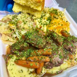 The Bistro - Braised Beef over Buttermilk Mashed Potatoes & 2 sides