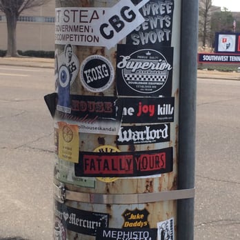 Sun Studio - This is the street post outside of Sun Studios.  The music stickers made me smile, so I'm sharing - Museums Near Me - Memphis, Tennessee