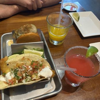 MESU - Strawberry Margarita, Mango Margarita, Bao Bun, and Pico Shrimp Taco - Mexican Near Me - Charleston, South Carolina