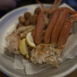 Crab Legs and Hushpuppies