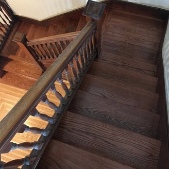 Jared's Flooring - After: stairs from above - Flooring Near Me