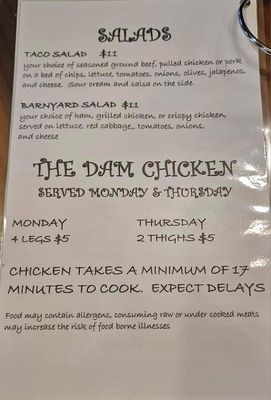 Menu photo 2 The Dam Bar Sweet Home, OR Menu photo 2 The Dam Bar Sweet Home, OR