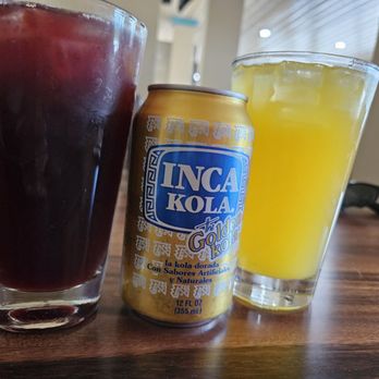 Lima Peruvian Restaurant - Purple corn and cinnamon drink. Peruvian Cola and Passion fruit drink. - Peruvian Near Me - Beaverton, Oregon