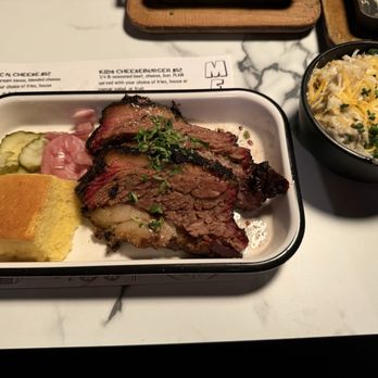 Oak & Ember - 1/2 lb brisket and Garlic cheese mashed potatoes. - Halal Near Me - Ontario, California