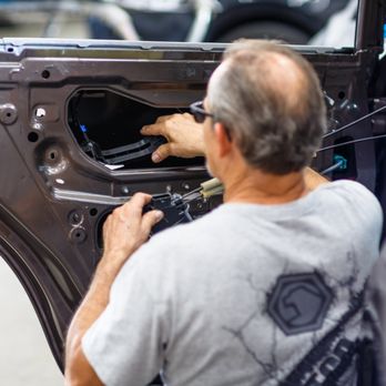 Quality Collision - Another complicated door we have apart. But no worries. Its Fred Fox working on this vehicle and he will prevail I guarantee it. He is # 1 - Body Shops Near Me - Bloomington, Indiana