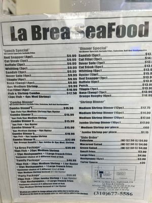 Menu photo 6 La Brea Seafood Inglewood, CA