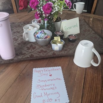 Snow Goose Inn - Our Valentine's Breakfast set up - Hotels Near Me - West Dover, Vermont Snow Goose Inn - Our Valentine's Breakfast set up - Hotels Near Me - West Dover, Vermont