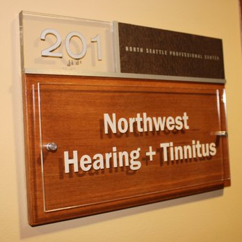 Northwest Hearing Plus Tinnitus - Northwest Hearing + Tinnitus door sign. - Audiologist Near Me - Seattle, Washington Northwest Hearing Plus Tinnitus - Northwest Hearing + Tinnitus door sign. - Audiologist Near Me - Seattle, Washington
