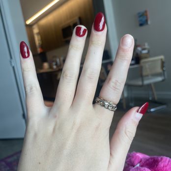Allure Nail Spa - SNS manicure after a week and a half. Other hand not pictured also has one broken nail. - Nail Salons Near Me - Arlington, Virginia Allure Nail Spa - SNS manicure after a week and a half. Other hand not pictured also has one broken nail. - Nail Salons Near Me - Arlington, Virginia