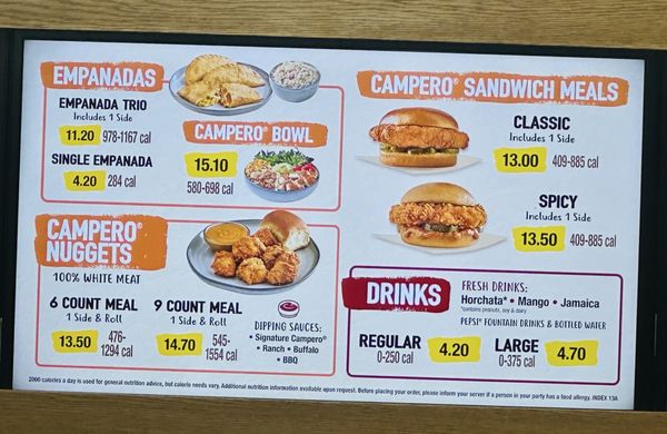 Menu photo 7 Pollo Campero San Francisco, CA