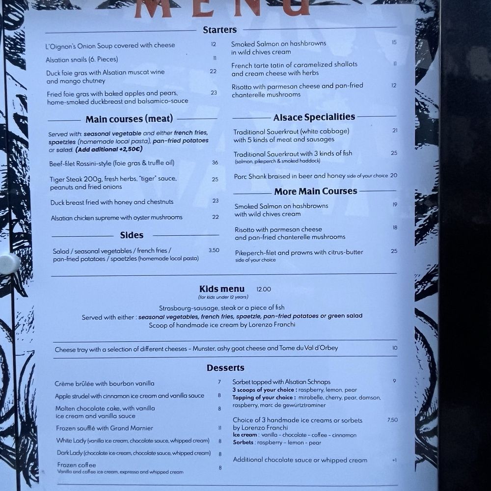 Restaurant l'Oignon - English Menu - Alsatian Near Me - Strasbourg, 67 Restaurant l'Oignon - English Menu - Alsatian Near Me - Strasbourg, 67