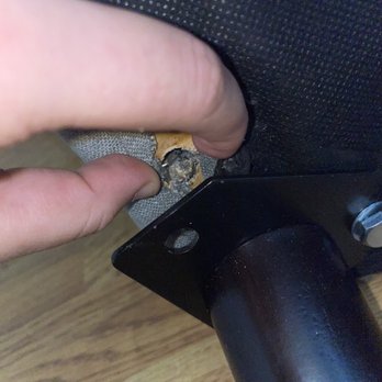 Ashley Outlet - Manufacturing defect... inaccessibility to the second bolt hole. - Furniture Stores Near Me - Charlotte, North Carolina