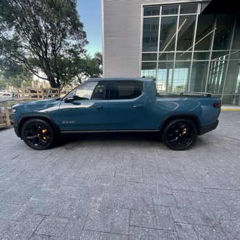 Shine Bright Mobile Tints - Rivian R1T installed with 3M ceramic window film - Home Window Tinting Near Me Shine Bright Mobile Tints - Rivian R1T installed with 3M ceramic window film - Home Window Tinting Near Me