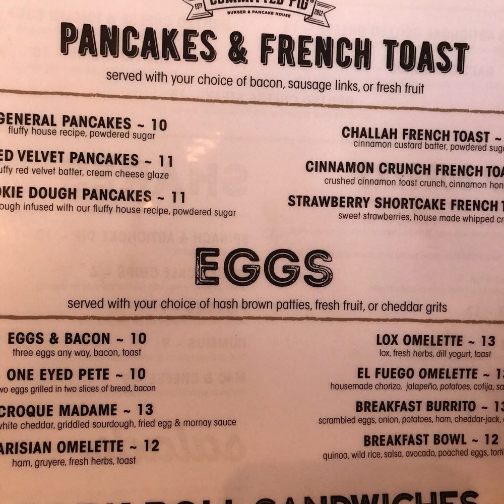 The Committed Pig - Partial menu - Breakfast & Brunch Near Me - Morristown, New Jersey The Committed Pig - Partial menu - Breakfast & Brunch Near Me - Morristown, New Jersey