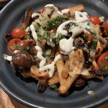 Alder & Ash - Cheese fries with mushroom. - Cocktail Bars Near Me - Seattle, Washington