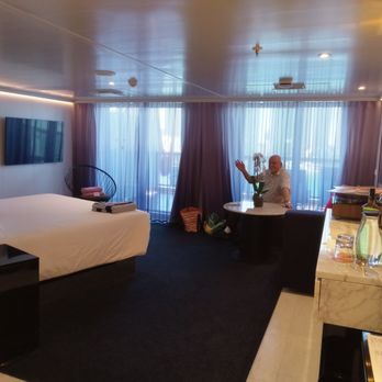 Virgin Voyages - This is The Gorgeous Suite, a Mega Rock Star suite.  176 cabins are for Rock Stars, 15 of those are for Mega Rock Stars. - Boat Tours Near Me