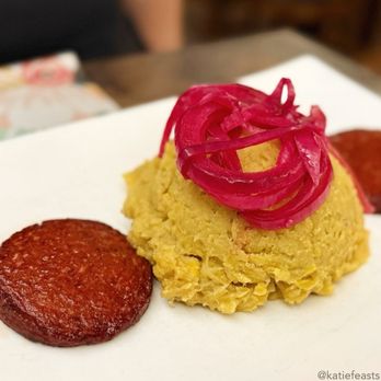 El Castillo De Jagua Restaurant - Mangu with Dominican salami - Latin American Near Me - New York, New York El Castillo De Jagua Restaurant - Mangu with Dominican salami - Latin American Near Me - New York, New York