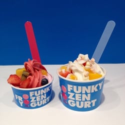 Funky Frozen Yogurt - Bonging with mom.