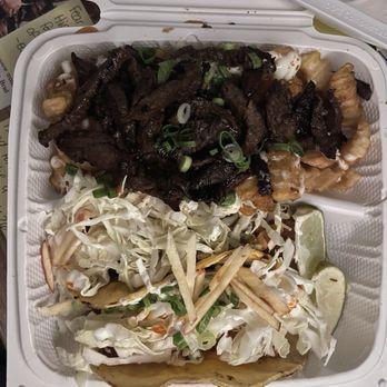 Flyin' Ahi - Kalbi fries and fish tacos combo - Food Trucks Near Me - Mililani, Hawaii