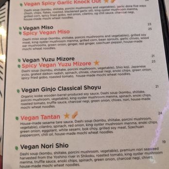Mensho - Menu September 2025 - Ramen Near Me - Oakland, California
