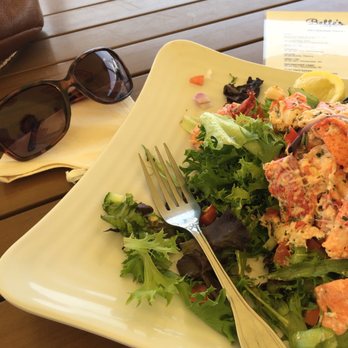 Belle's - The single lobster roll on green salad. (Before the spraying began.) - Cafes Near Me - Newport, Rhode Island