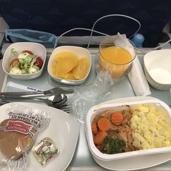 Korean Air - Chicken with Korean rice for dinner - Airlines Near Me - San Francisco, California