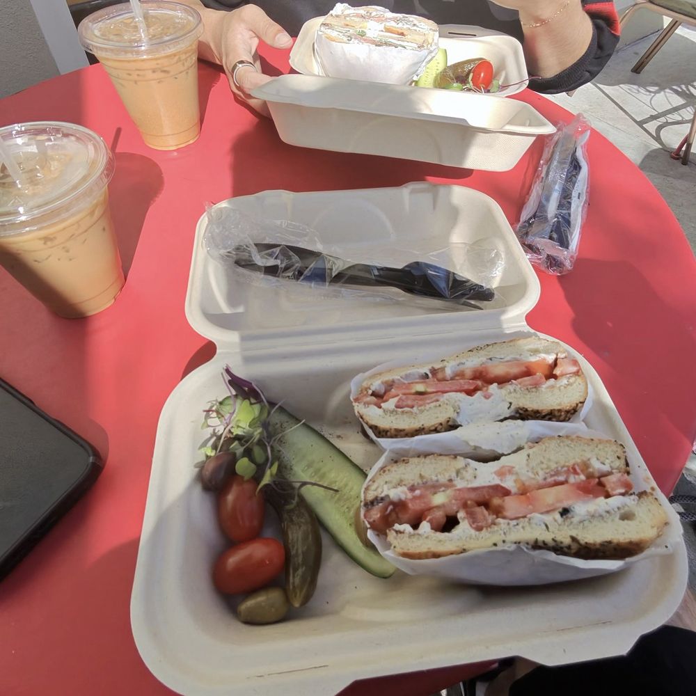 Zorek - Cream Cheese & Heirloom Tomato Bagel - Cafes Near Me - San Bruno, California Zorek - Cream Cheese & Heirloom Tomato Bagel - Cafes Near Me - San Bruno, California