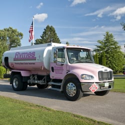 Rymes Propane & Oil - Our Pink-Ribbon oil delivery truck, designed to help raise awareness of breast cancer.