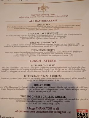 Menu photo 6 Billy's Downtown Diner Bethlehem, PA Menu photo 6 Billy's Downtown Diner Bethlehem, PA