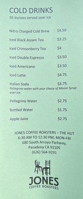 Menu photo 7 Jones Coffee Hut Pasadena, CA